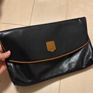 Celine Black Leather Clutch Bag